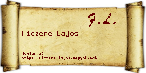 Ficzere Lajos névjegykártya